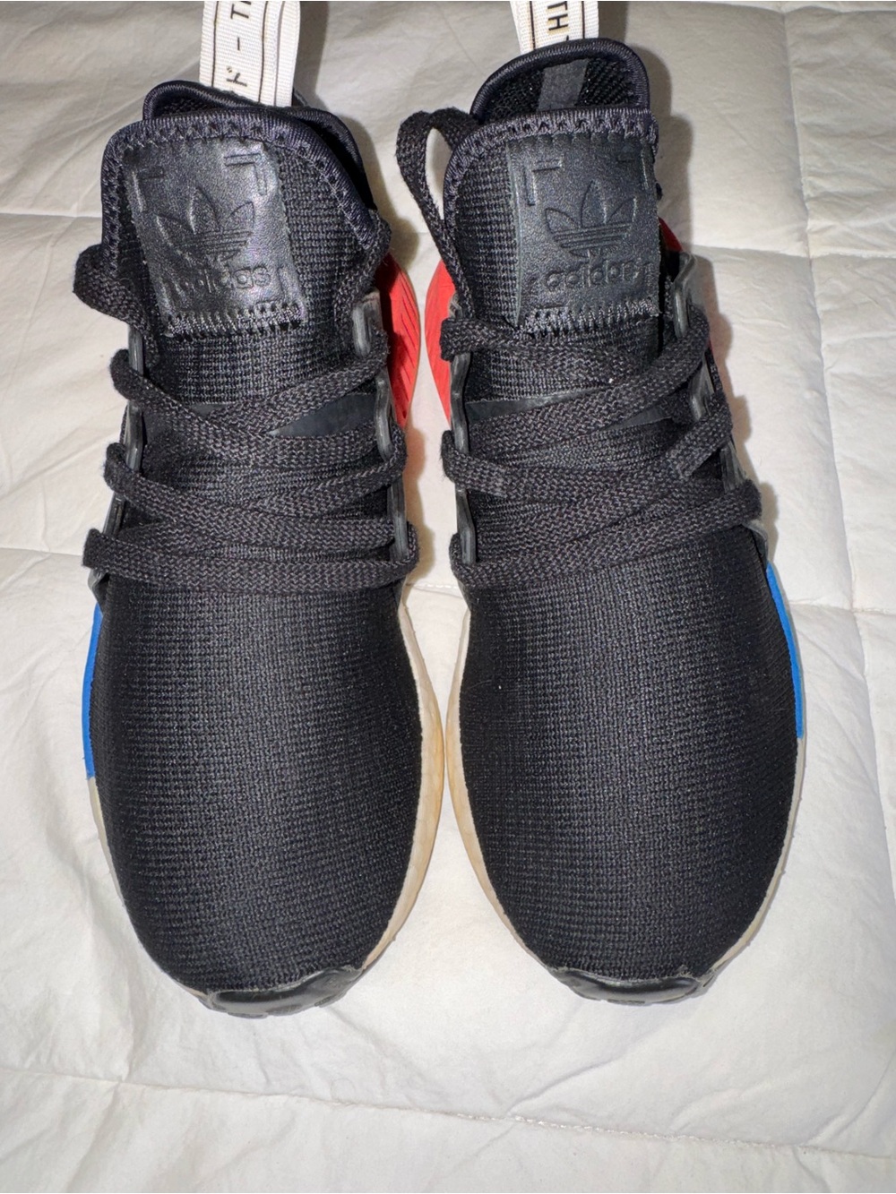 adidas Kids Black Sneakers with Blue & Red Accents
